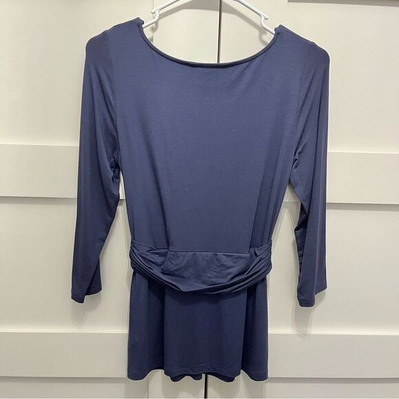 Boden faux wrap top solid navy blue size US 8 - Picture 2 of 4